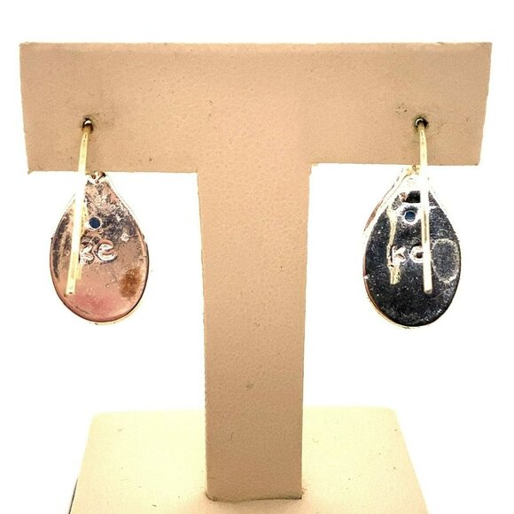 Artisan Sterling Silver & Blue Swirl Resin Pierced Hook Back Dangle Earrings! 28 - Picture 3 of 6